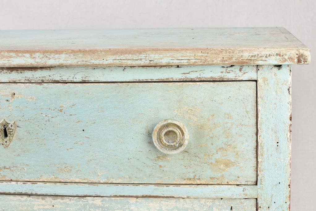 19th century two drawer commode with blue patina