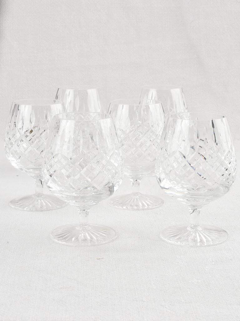 Set of 6 vintage crystal cognac glasses 5½"