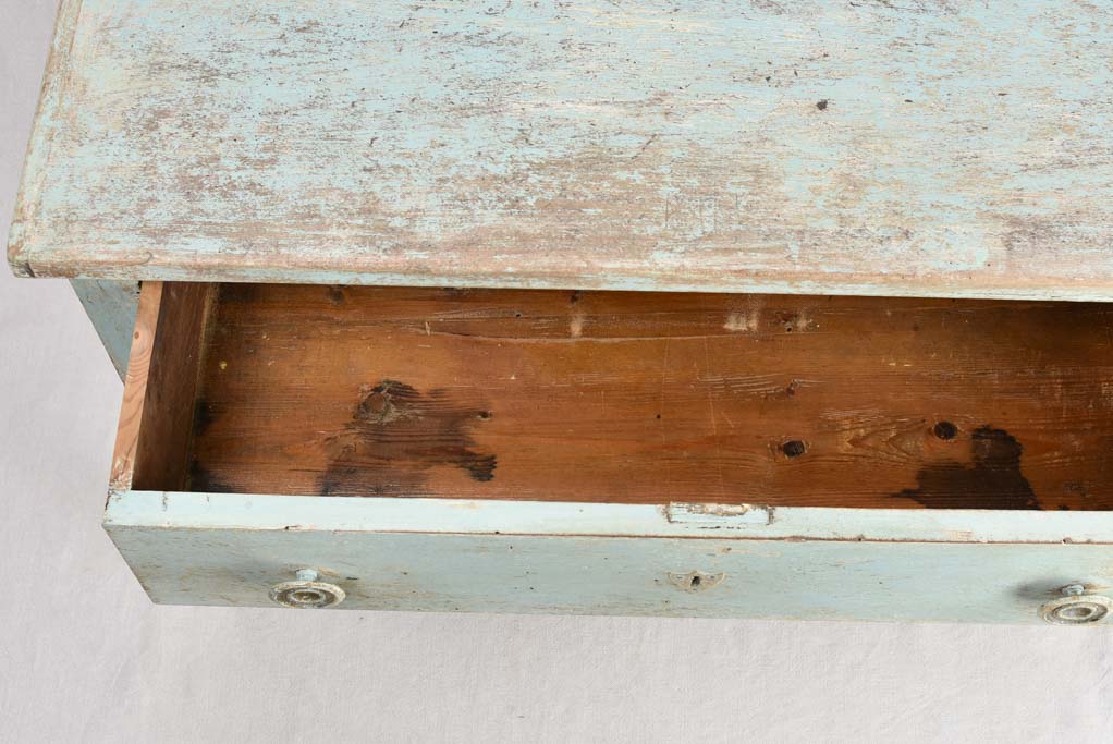 19th century two drawer commode with blue patina