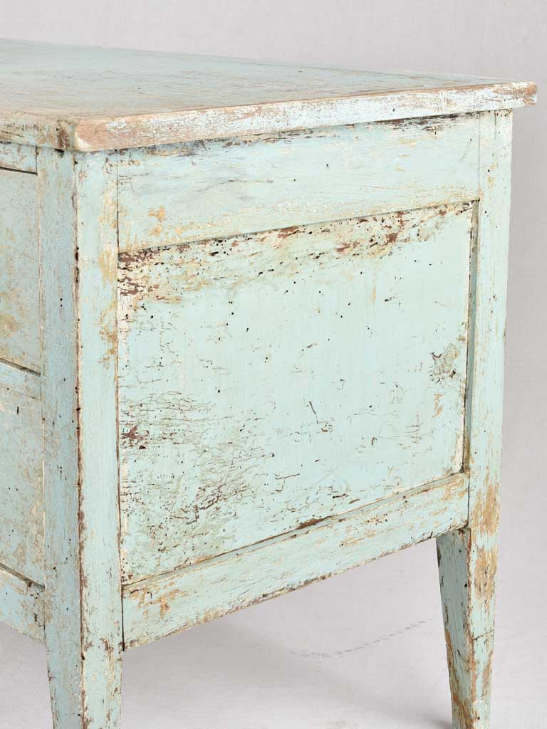 19th century two drawer commode with blue patina