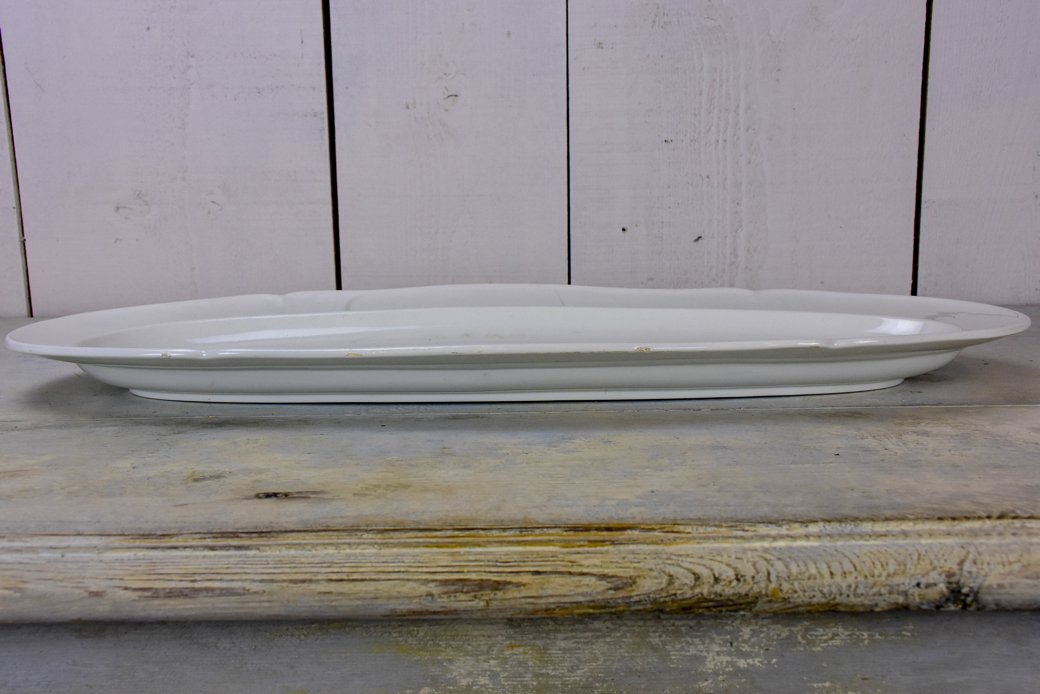 Very long antique French Fish platter - porcelain