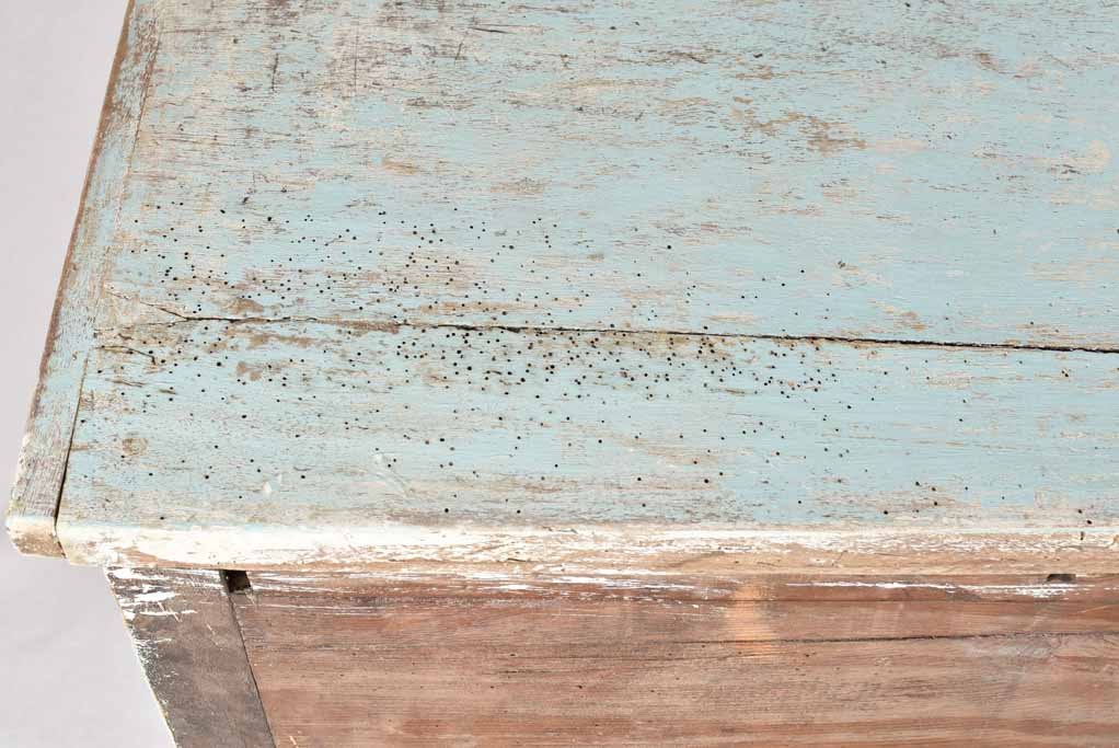 19th century two drawer commode with blue patina