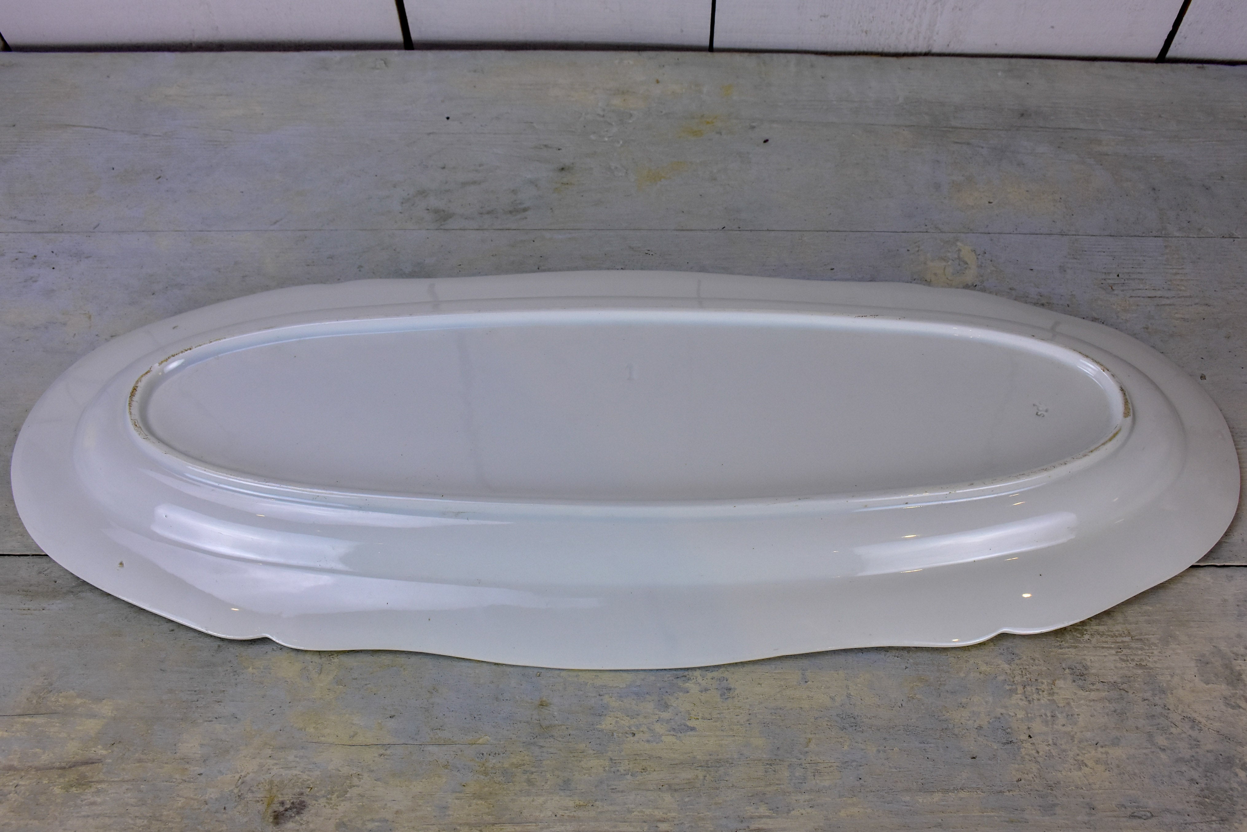 Very long antique French Fish platter - porcelain