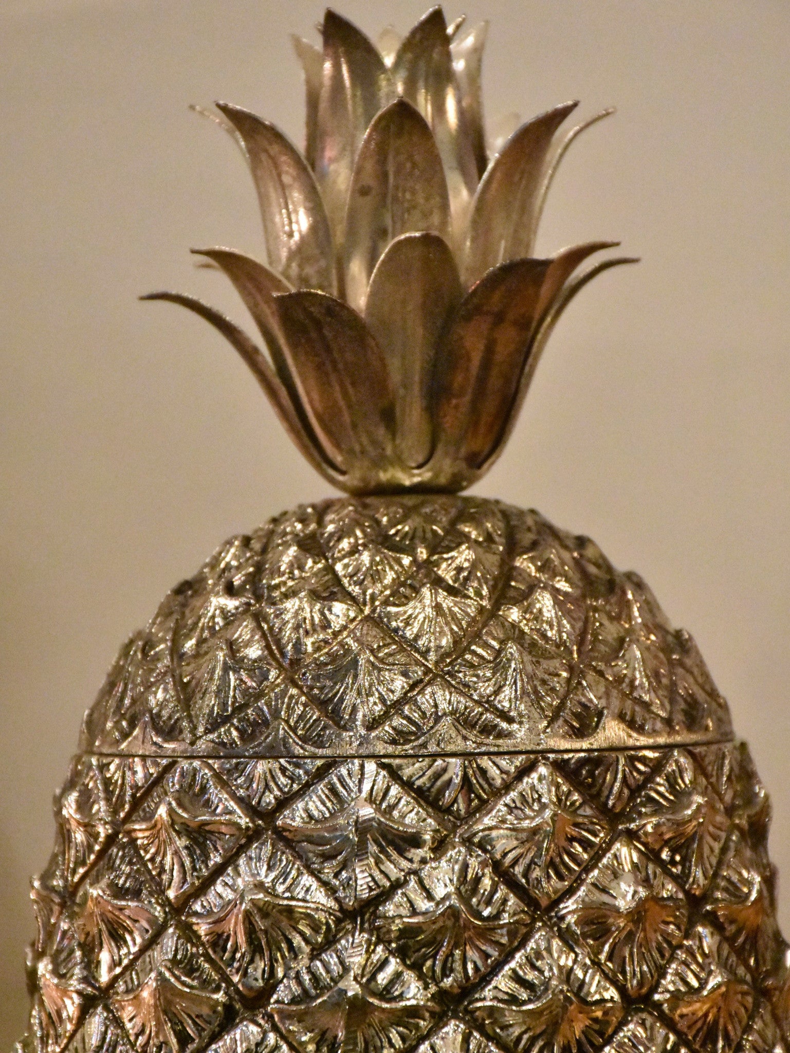 Silver Italian pineapple ice bucket by Mauro Manetti