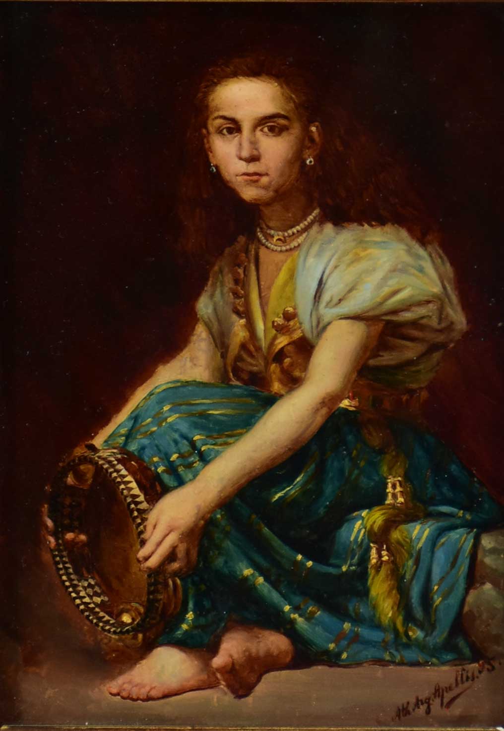 Portrait of a gypsy 1895 - oil on card - artist Unknown 11½" x 14¼"