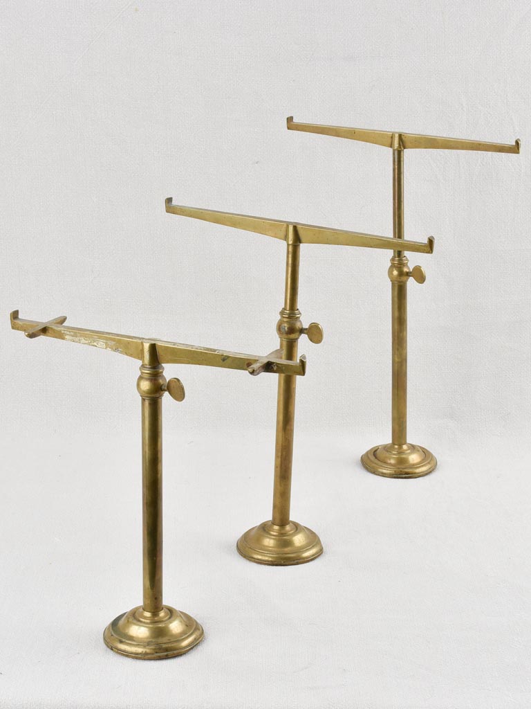 3 jewelry display stands - brass 1900s - 12¼"