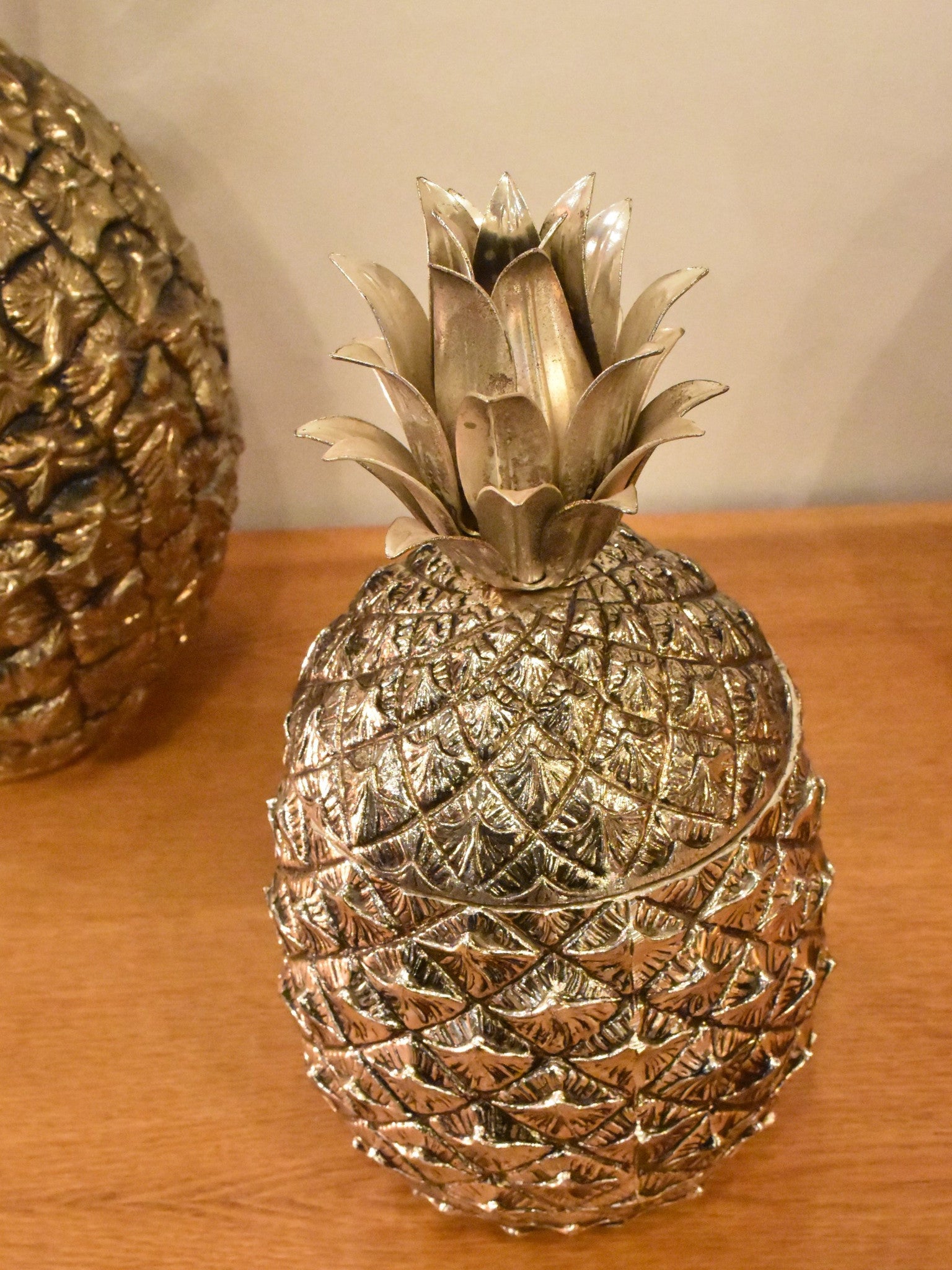 Silver Italian pineapple ice bucket by Mauro Manetti