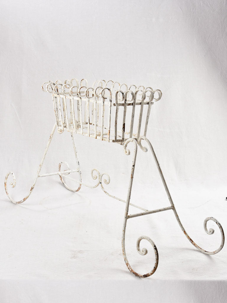 Pair of plant stands - wrought iron with white patina 48½"