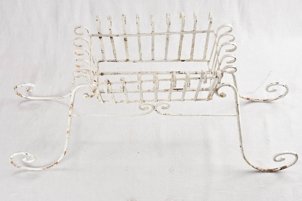 Pair of plant stands - wrought iron with white patina 48½"