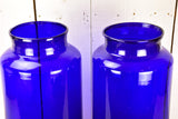 Pair of extra-large cobalt blue glass jars / vases