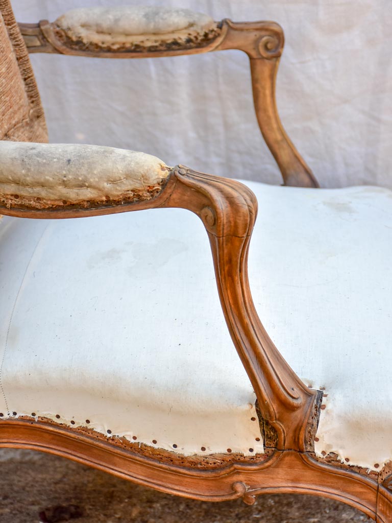 Pair of large Louis XV French armchairs - late 19th Century