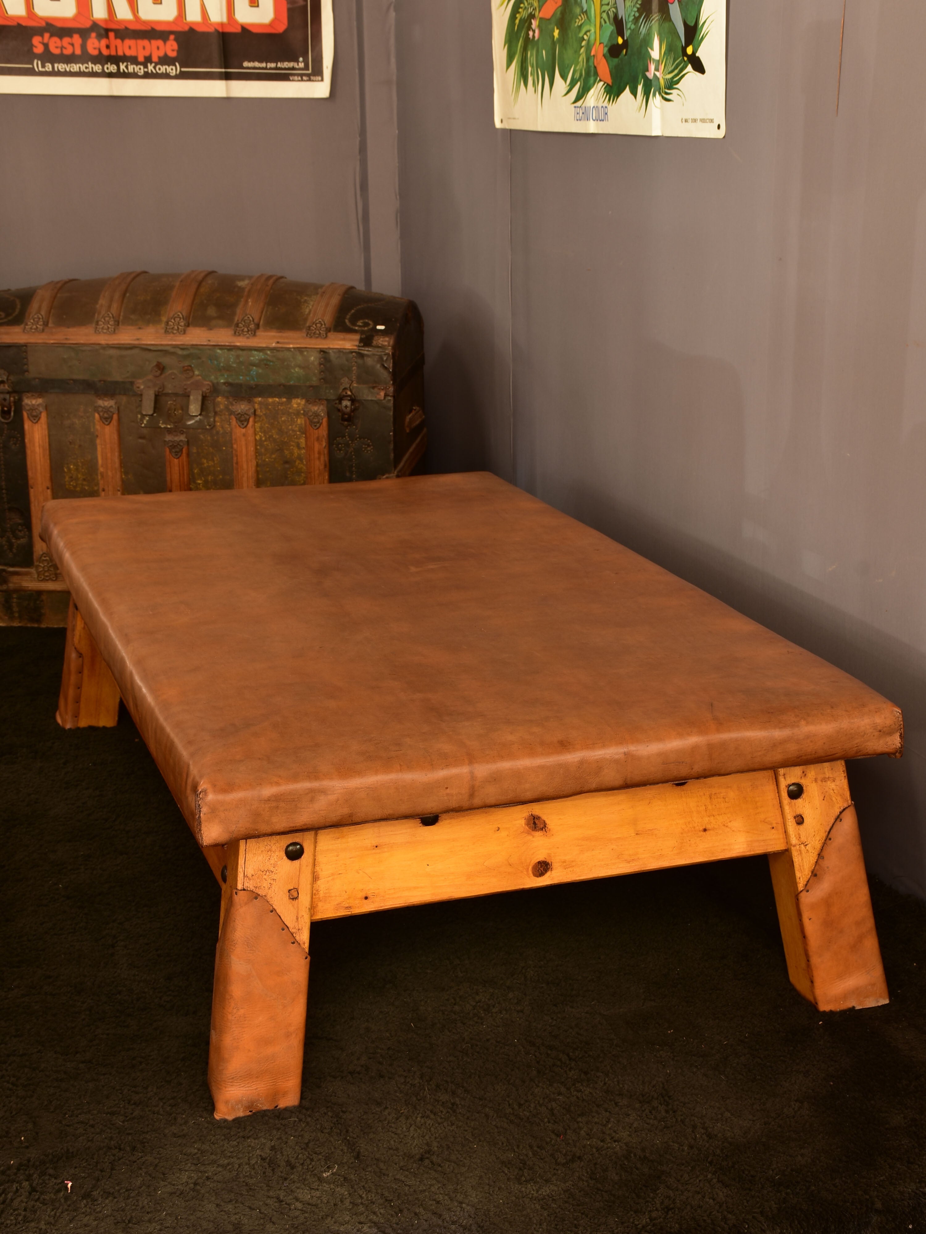 Extra-large leather coffee table (previously used for gymnastics)