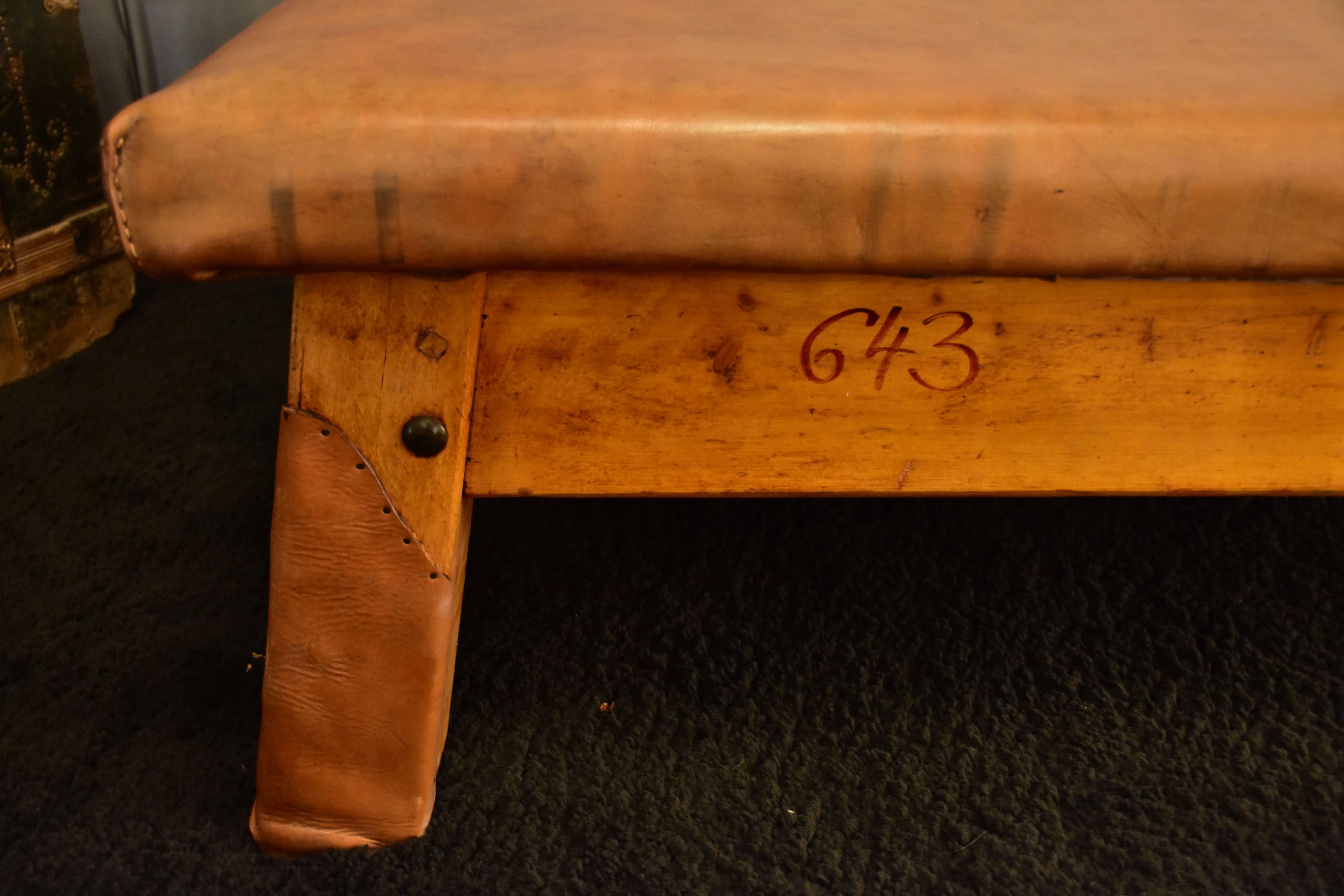 Extra-large leather coffee table (previously used for gymnastics)