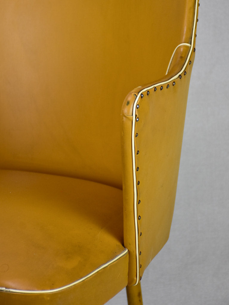 1940's Italian desk armchair with mustard upholstery