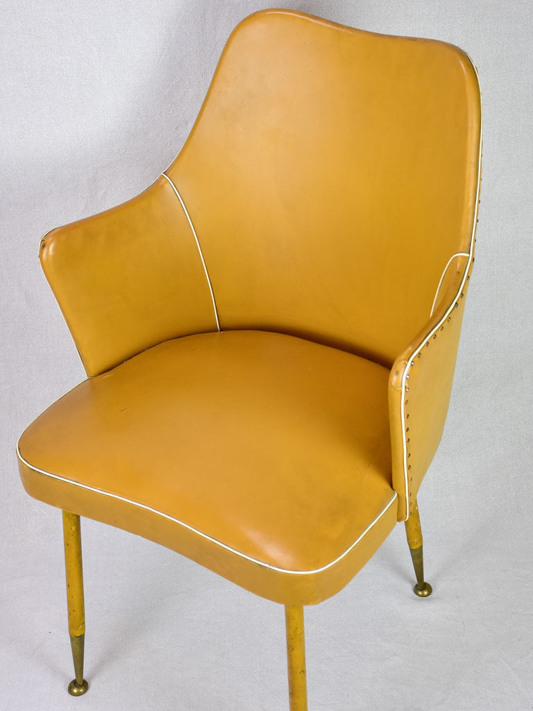 1940's Italian desk armchair with mustard upholstery