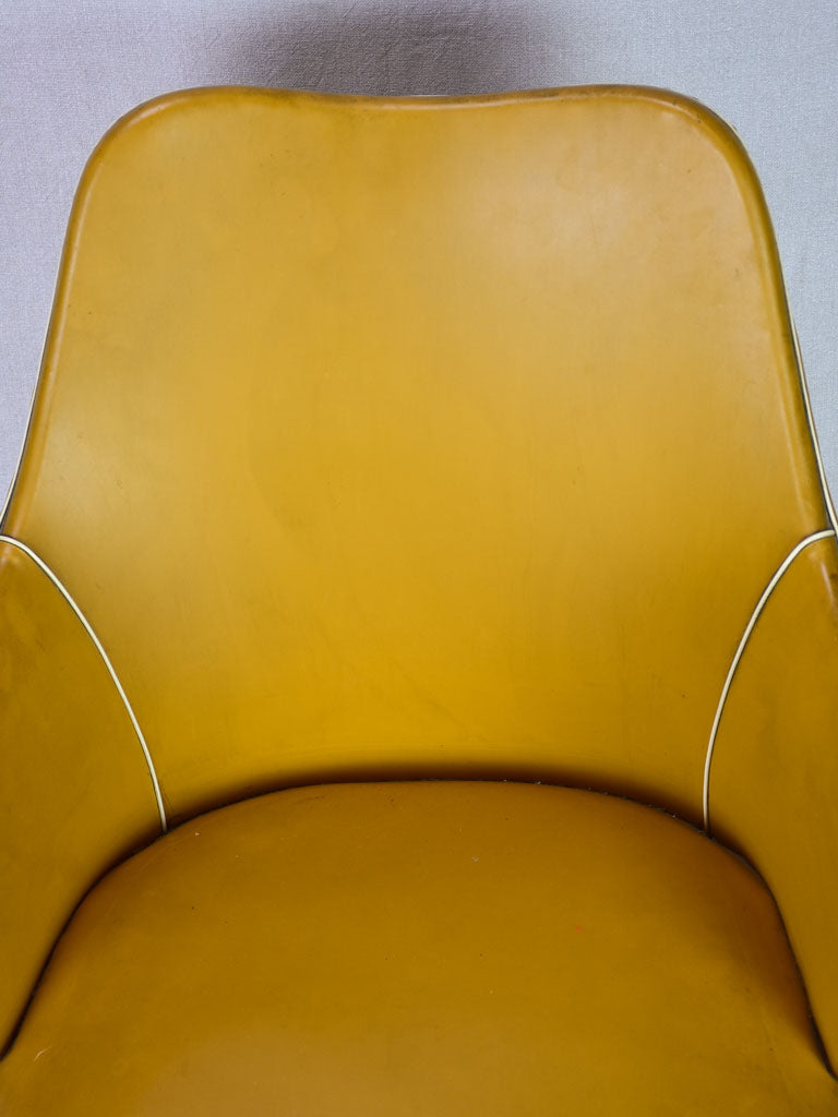 1940's Italian desk armchair with mustard upholstery