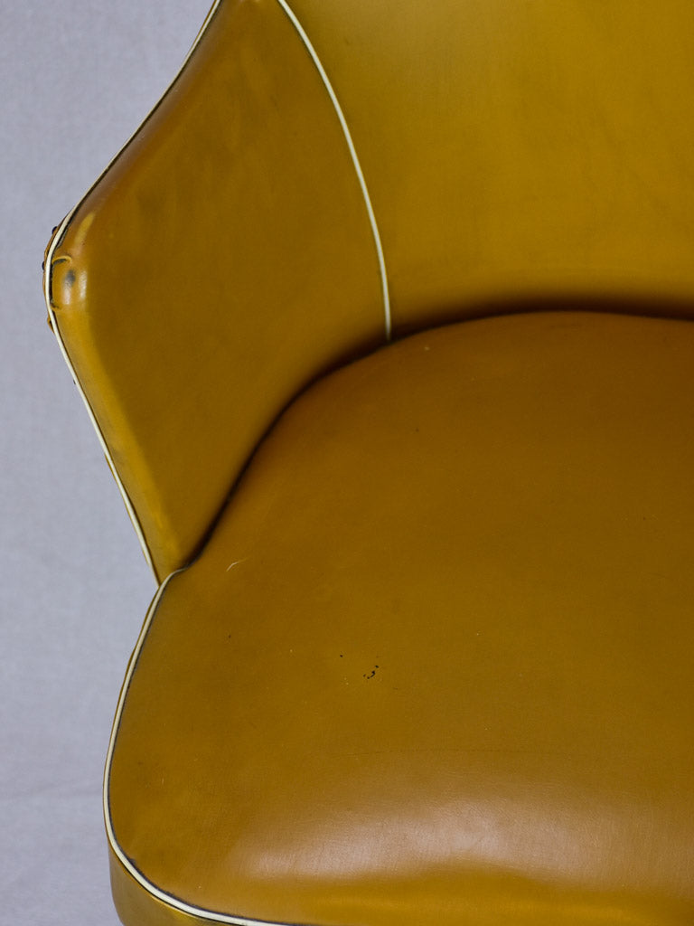 1940's Italian desk armchair with mustard upholstery