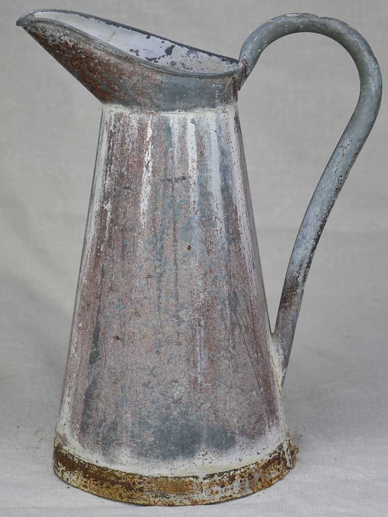 Early twentieth century French water pitcher - zinc 14¼"