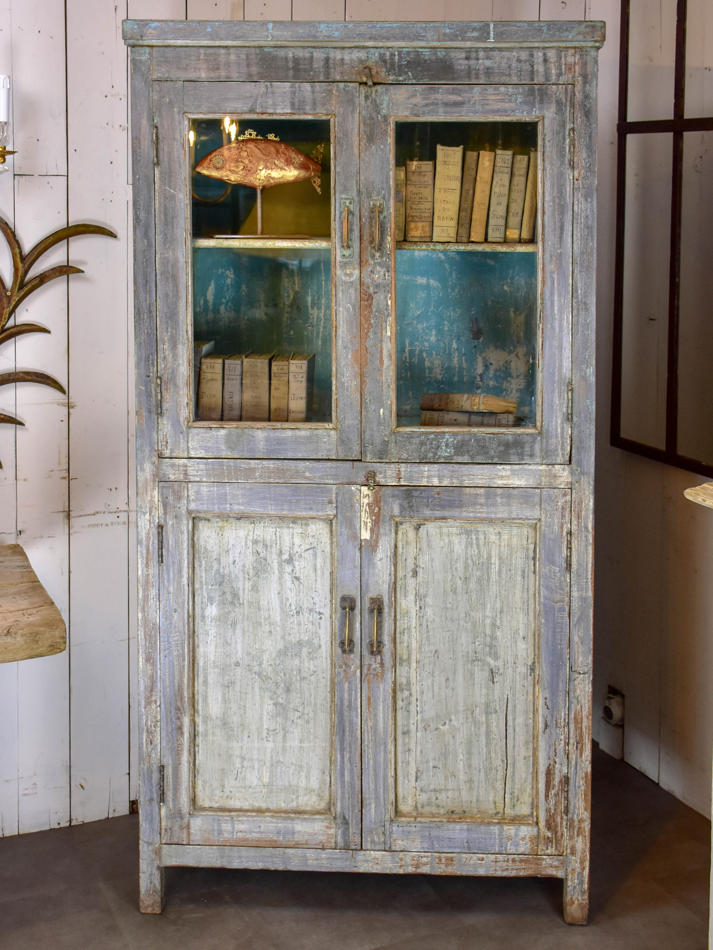 Pair of antique French showcase display cabinet