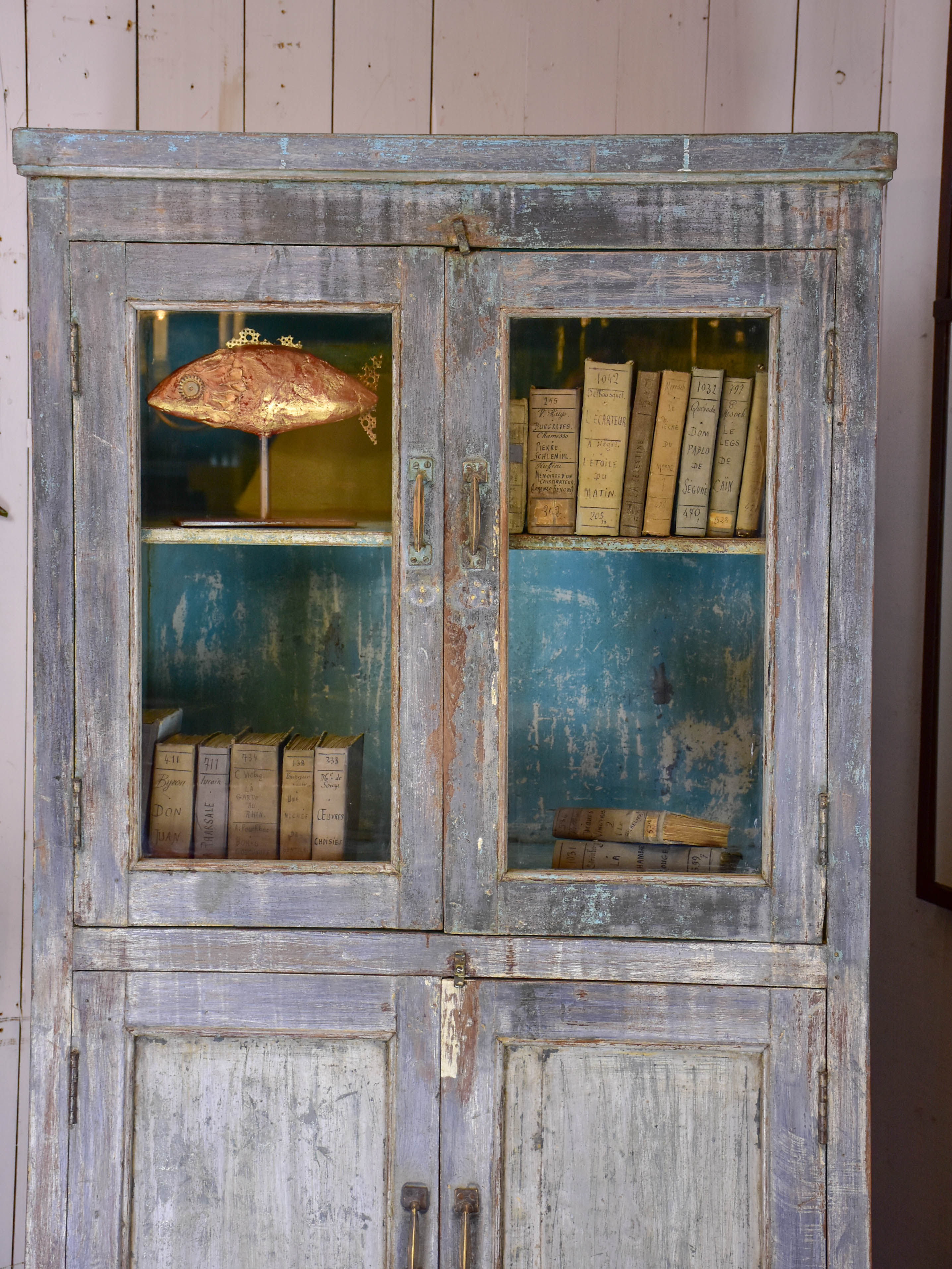 Pair of antique French showcase display cabinet