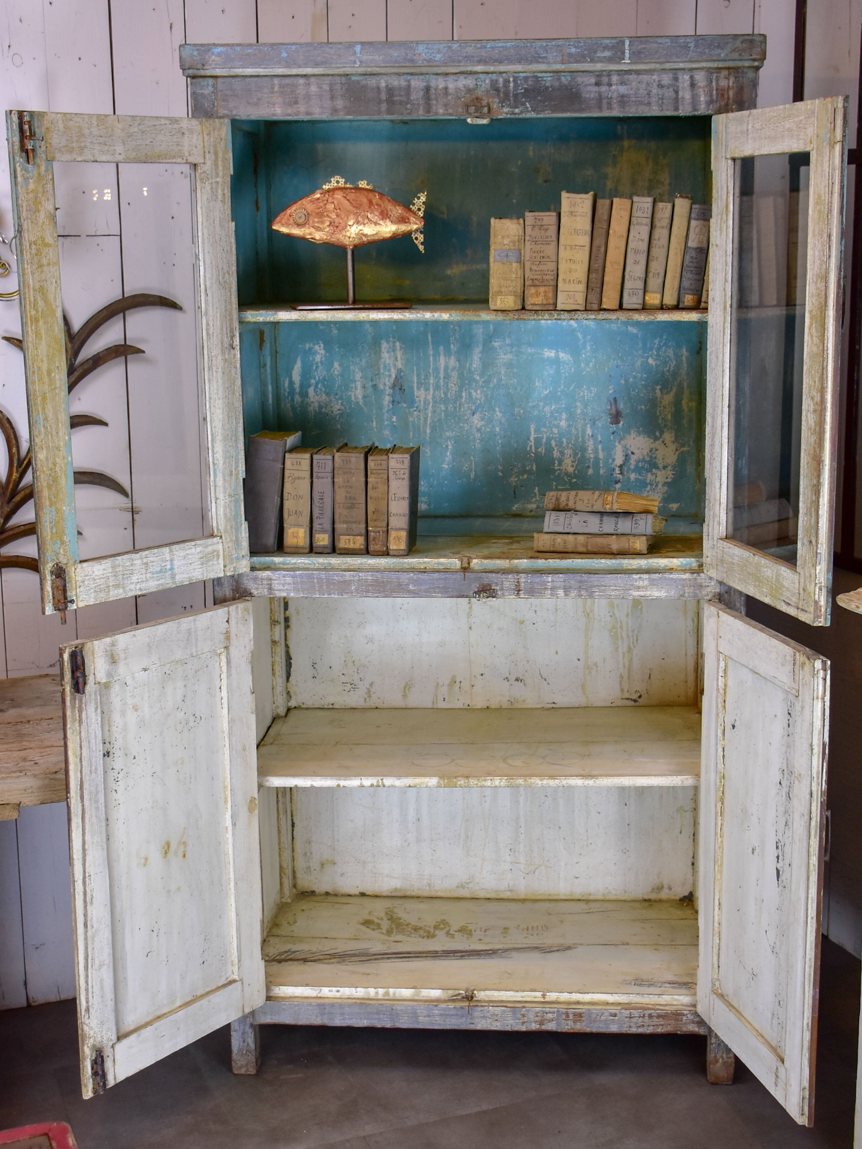 Pair of antique French showcase display cabinet