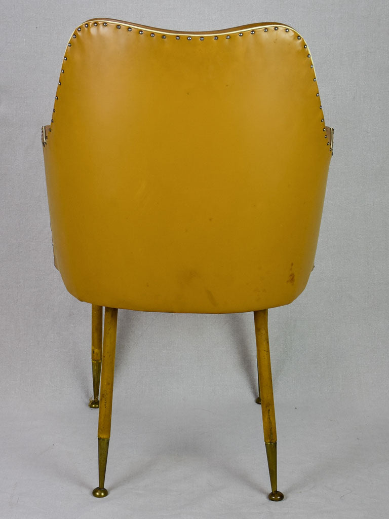 1940's Italian desk armchair with mustard upholstery