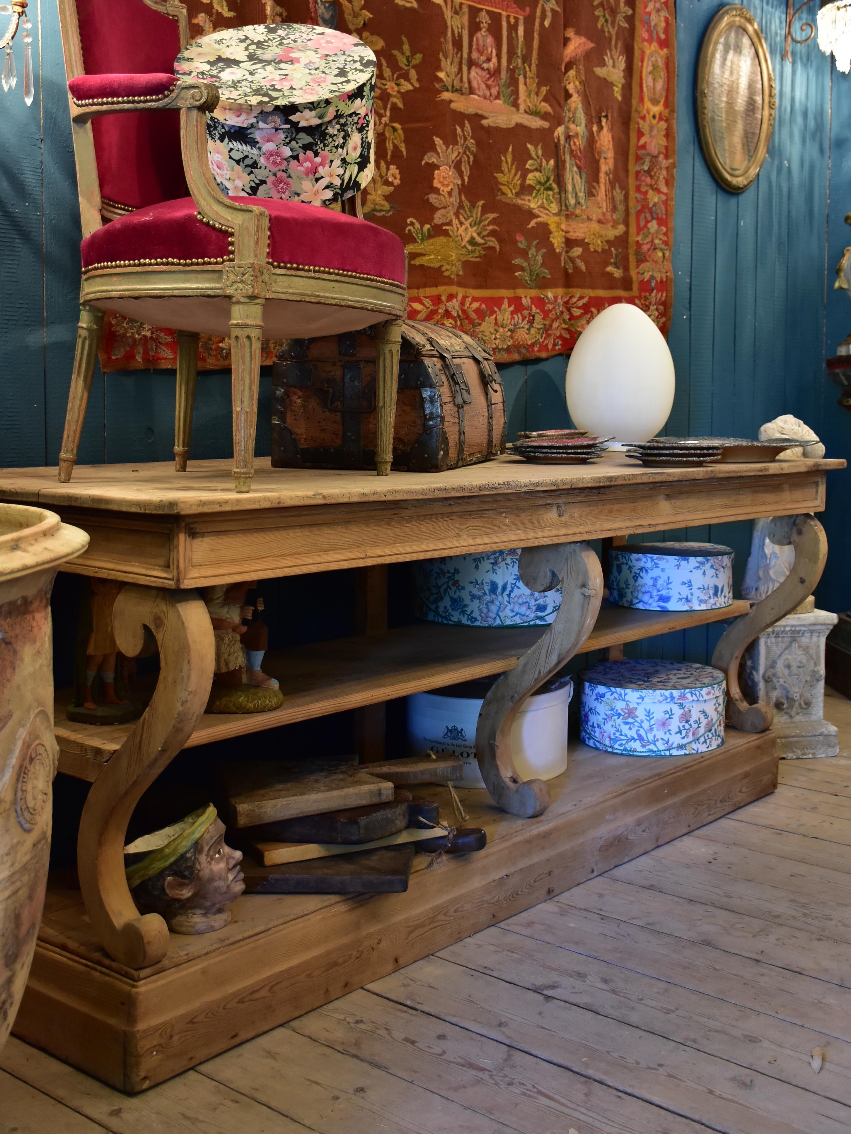 19th century French counter with two shelves