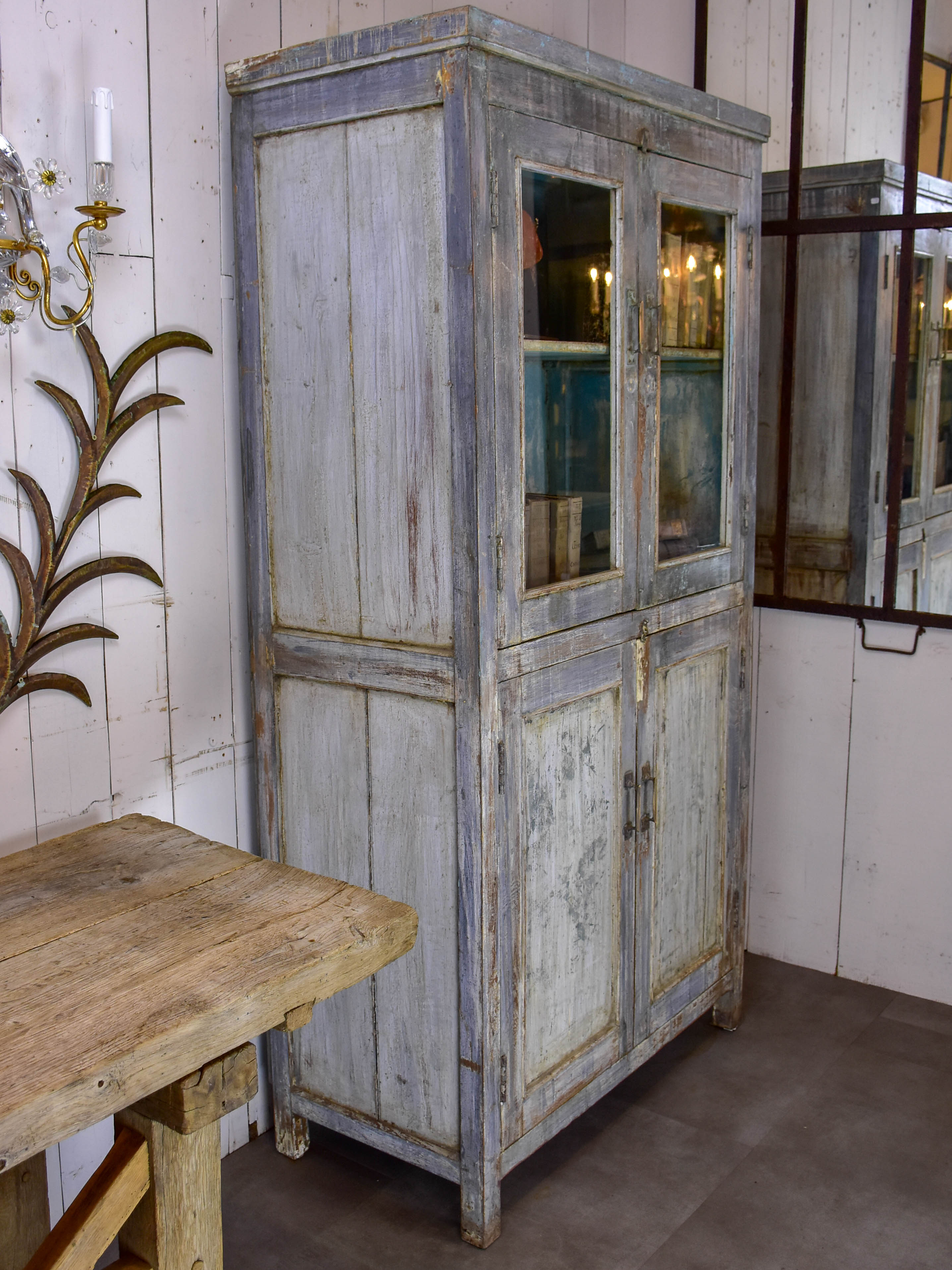 Pair of antique French showcase display cabinet