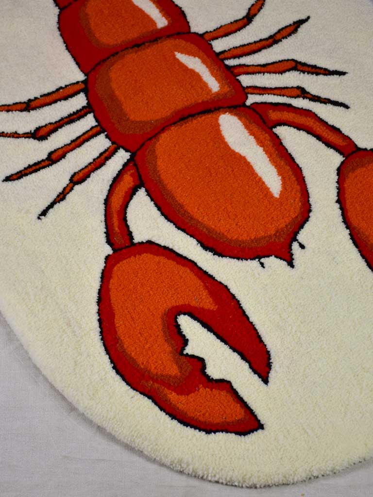 Artisan made woolen rug by E. Paris - lobster 35" x 57"