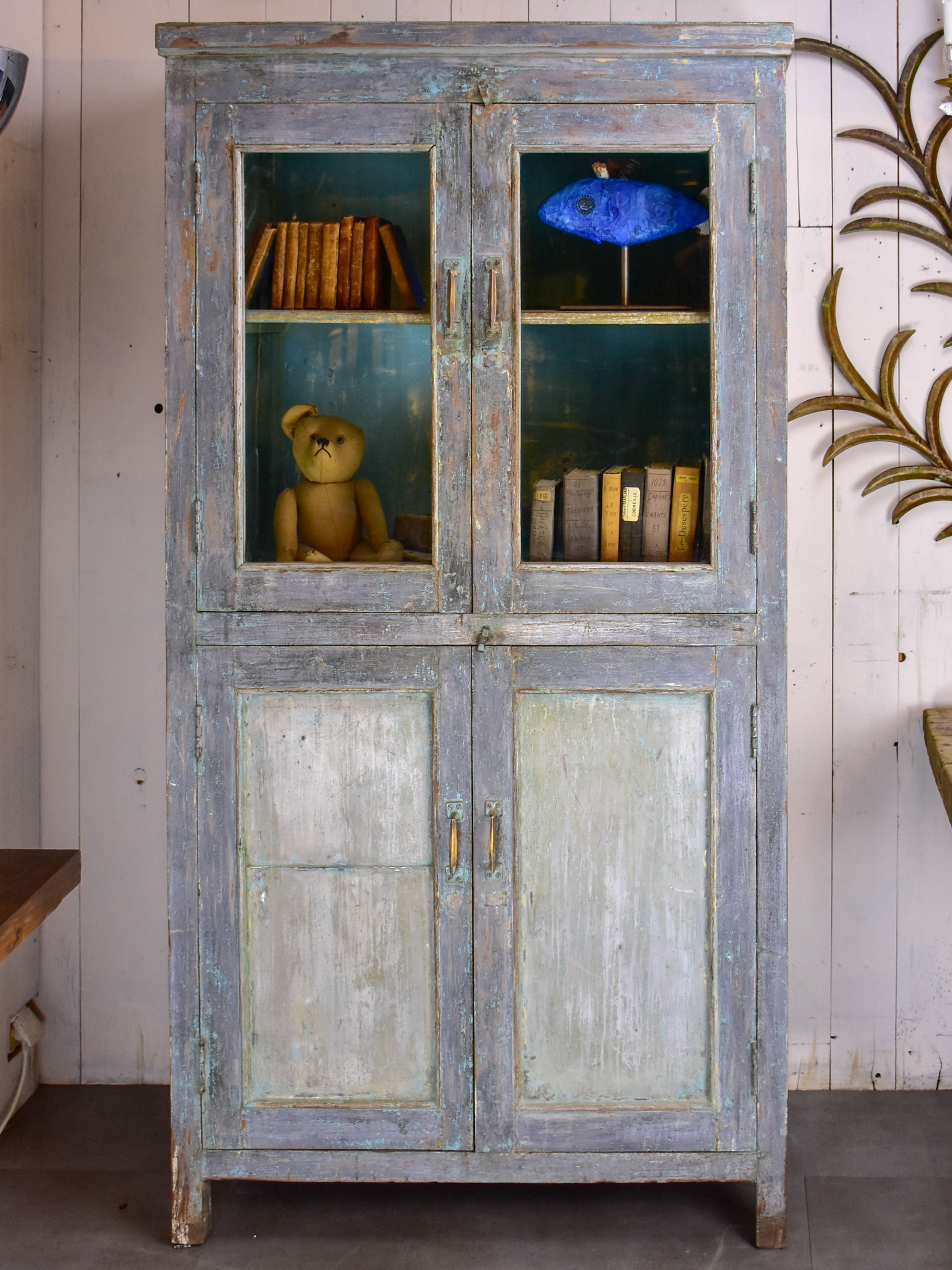 Pair of antique French showcase display cabinet