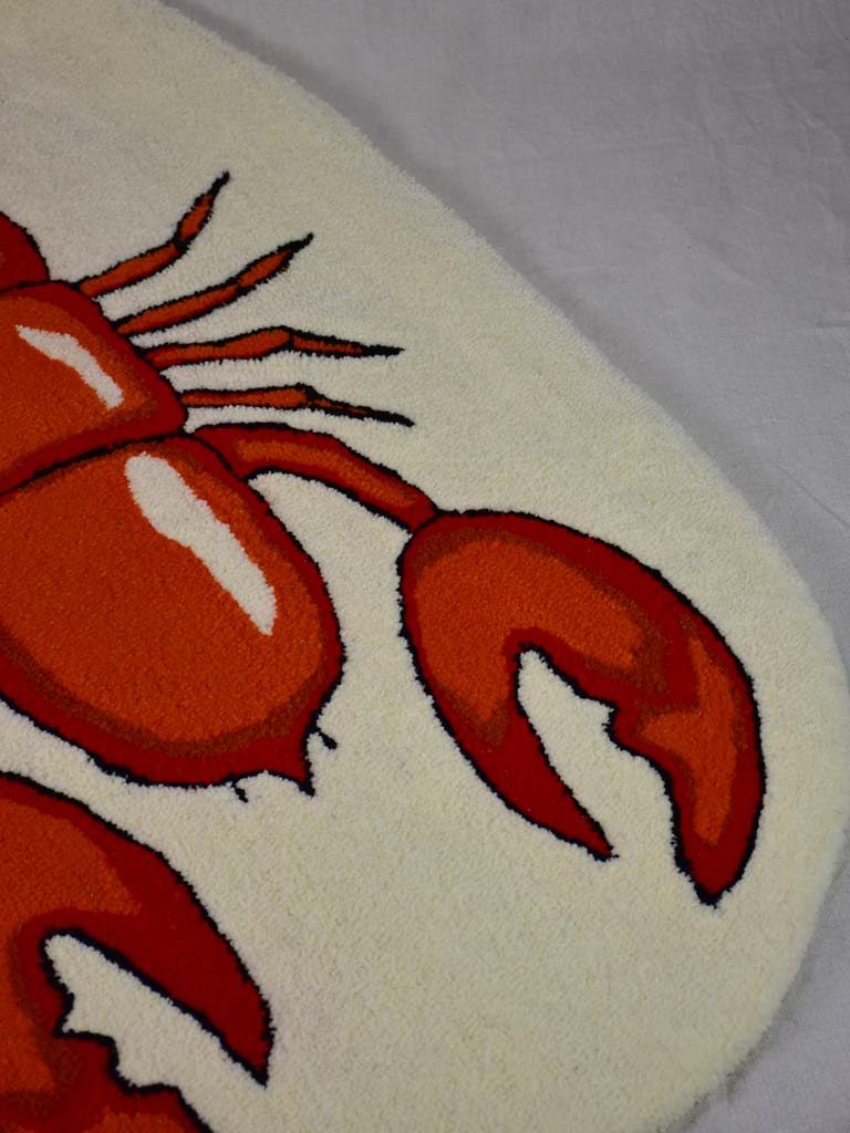 Artisan made woolen rug by E. Paris - lobster 35" x 57"