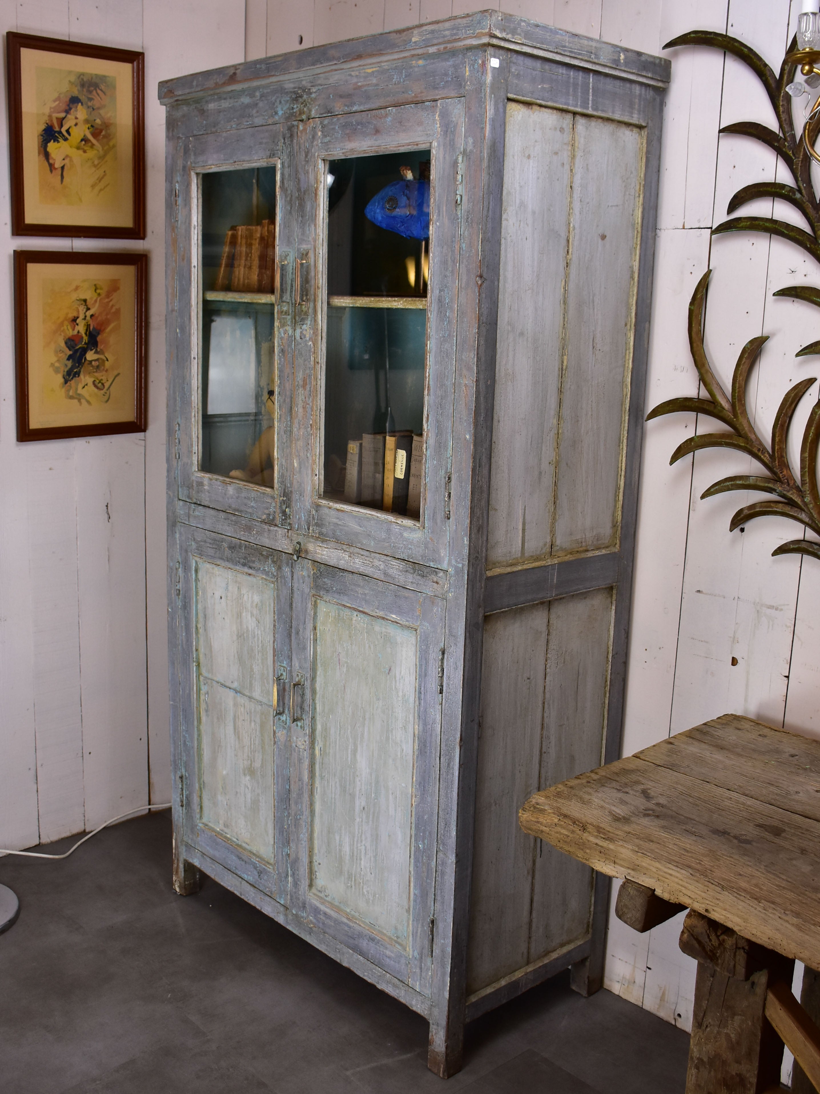 Pair of antique French showcase display cabinet