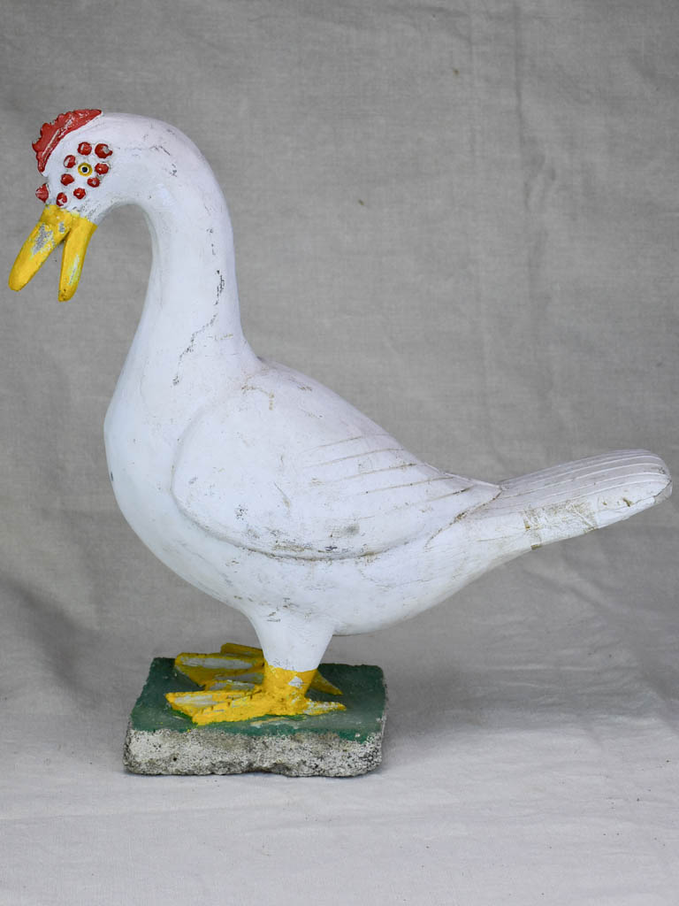 Mid century French garden sculpture of a goose 21¼"