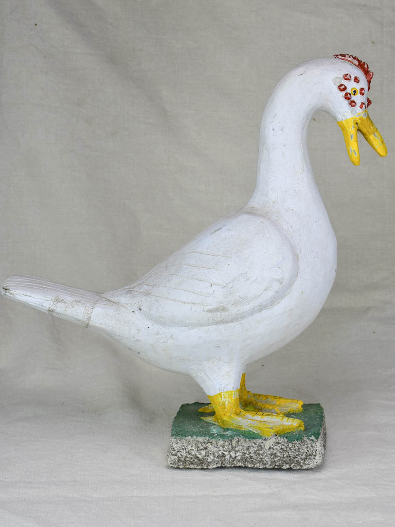 Mid century French garden sculpture of a goose 21¼"