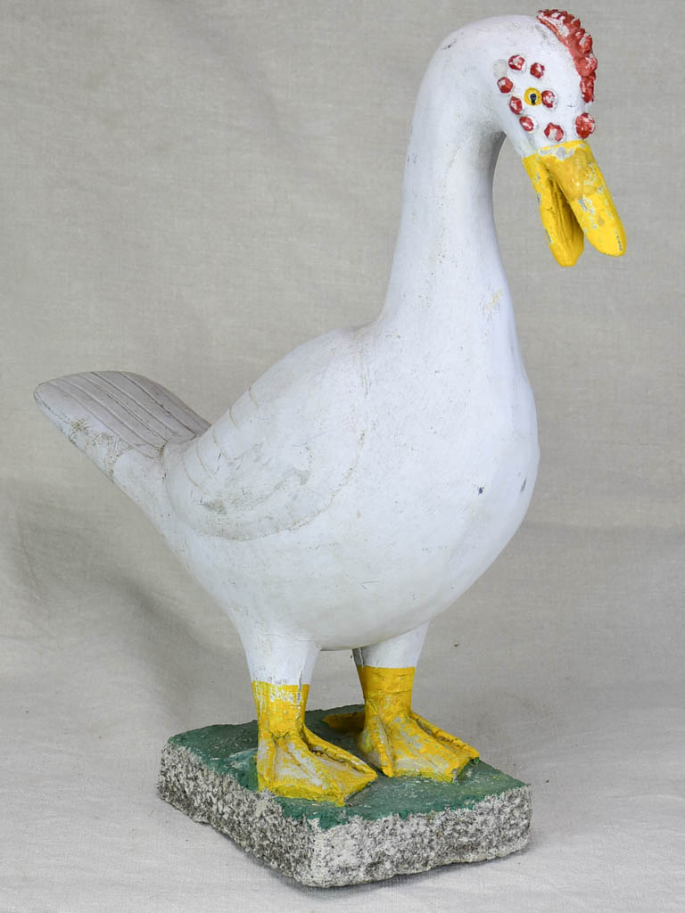 Mid century French garden sculpture of a goose 21¼"