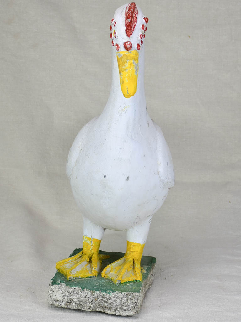 Mid century French garden sculpture of a goose 21¼"