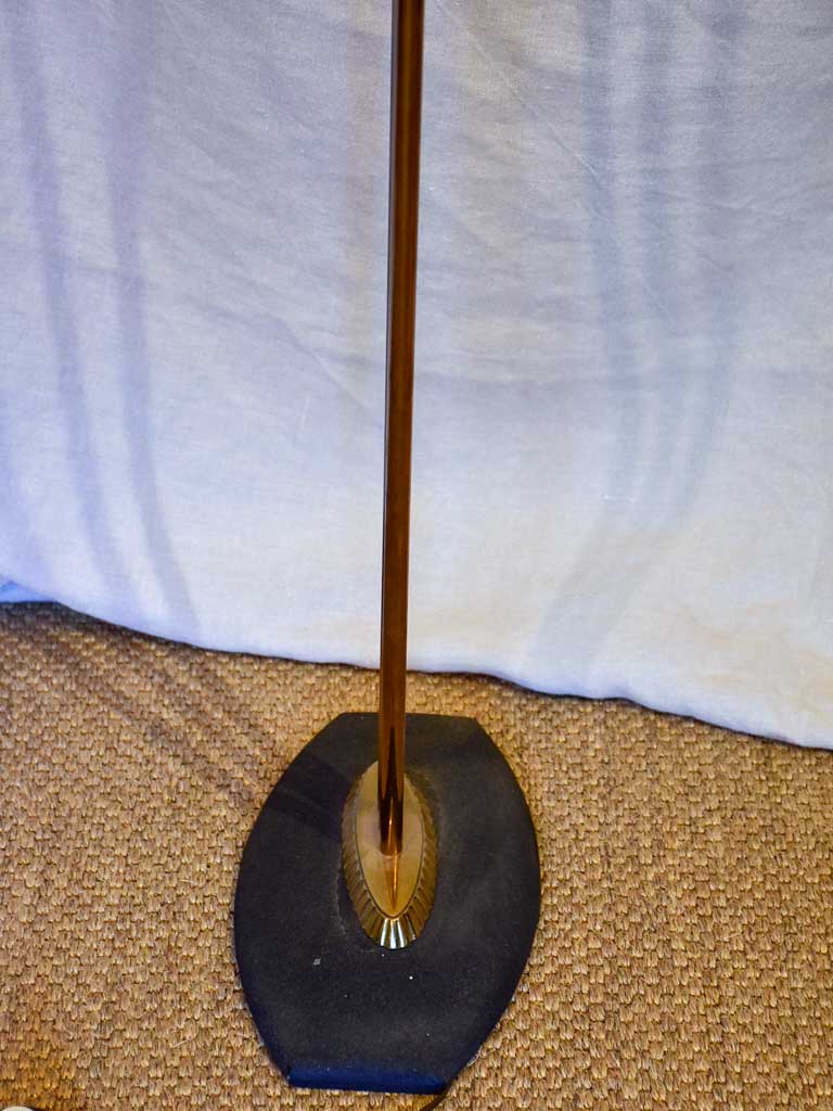 Mid century floor lamp with three opaque lights 65"