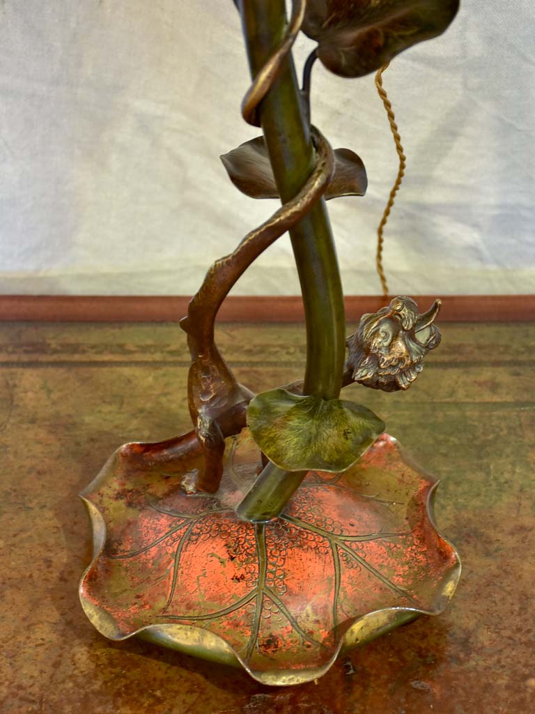 Antique Bronze table lamp - poppy