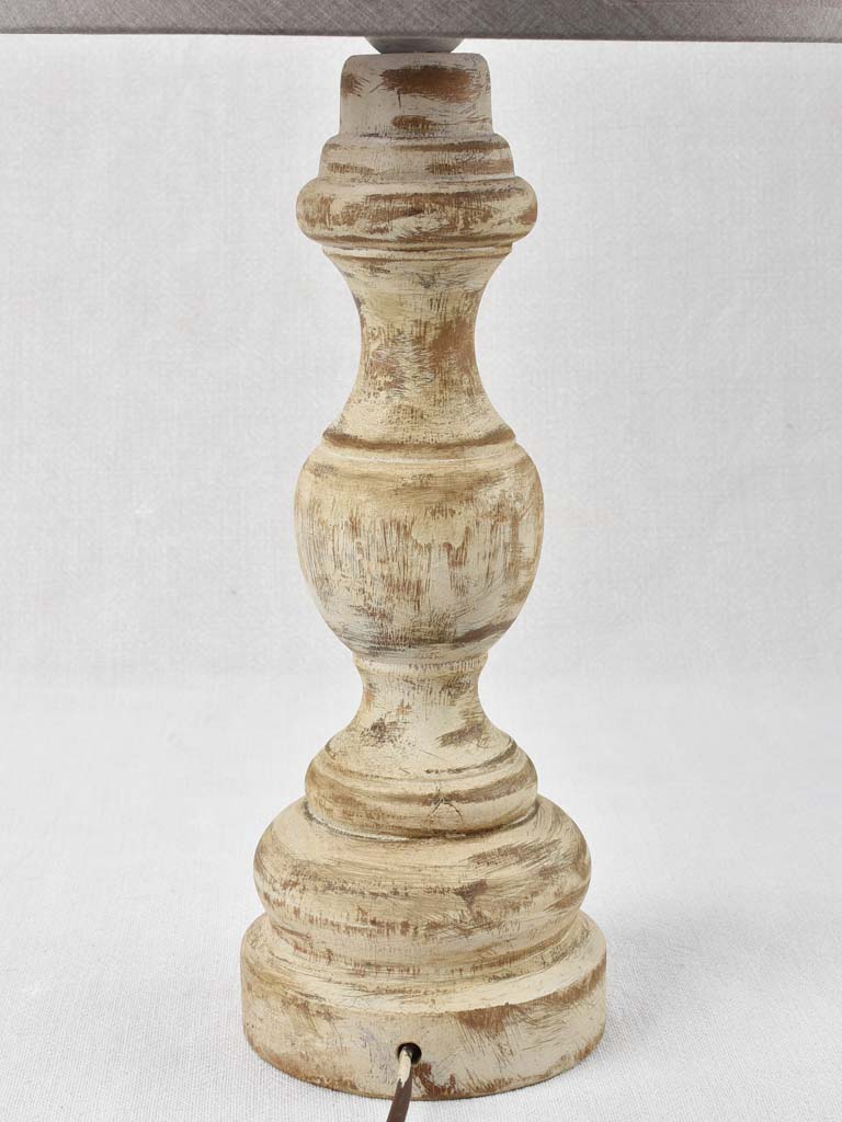 Vintage French lamp with wooden base 1/3 - 19¾"