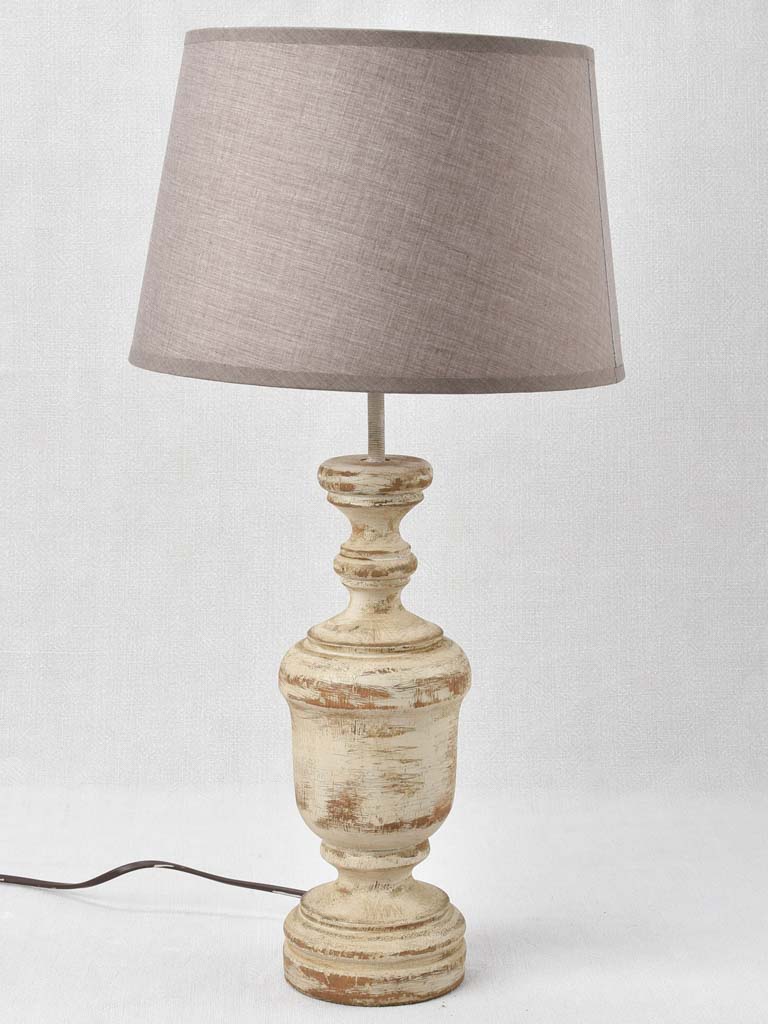 Vintage French lamp with wooden base 2/3 - 20¾"