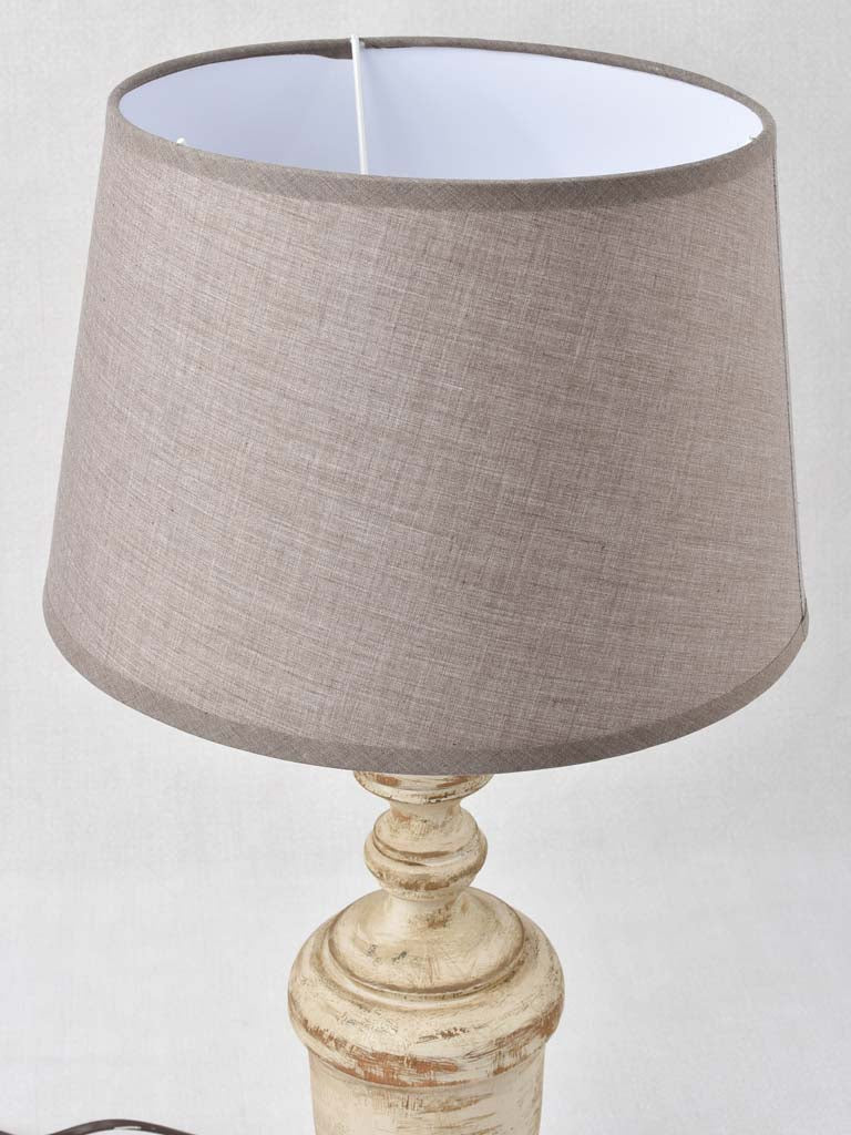 Vintage French lamp with wooden base 2/3 - 20¾"