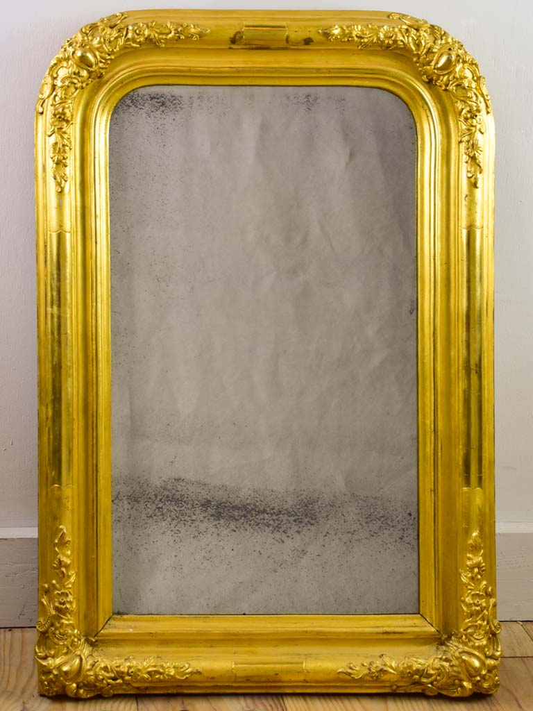 19th-century French gilded mirror 17¼" x 25½"