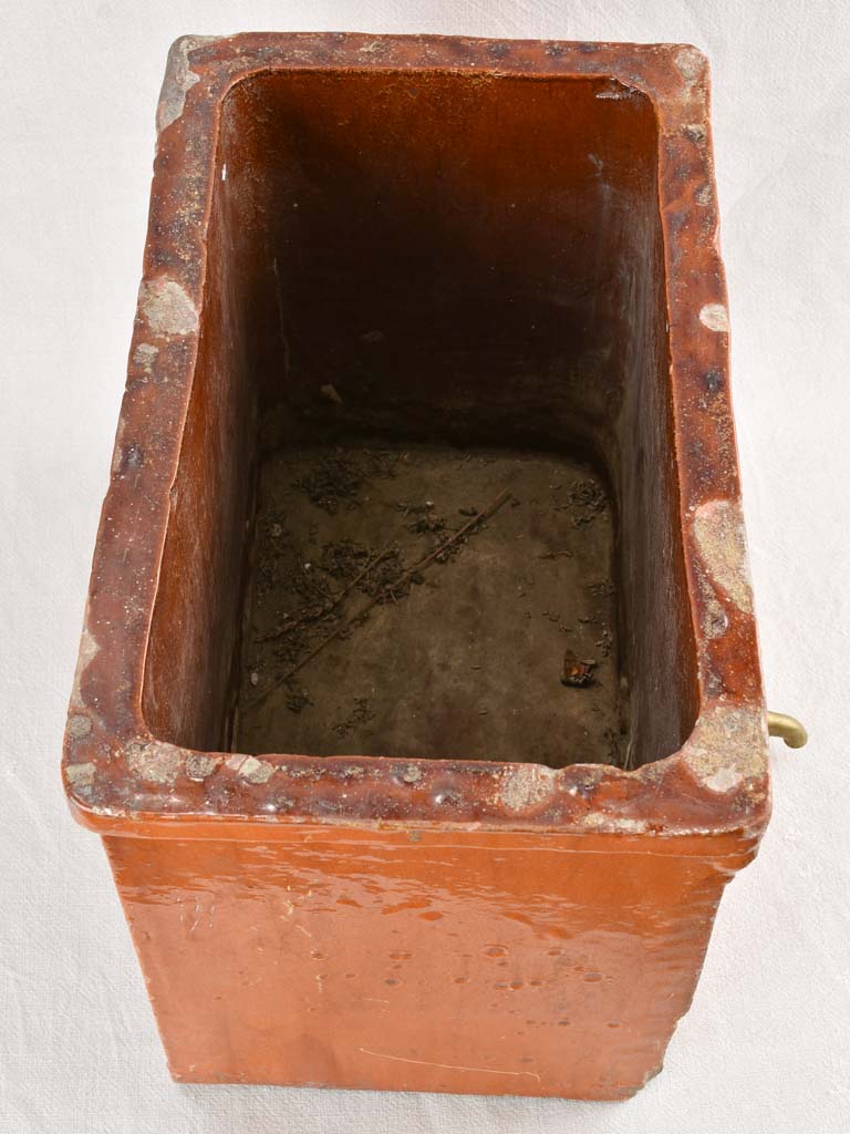 Antique ceramic water fountain with red patina 19¾"