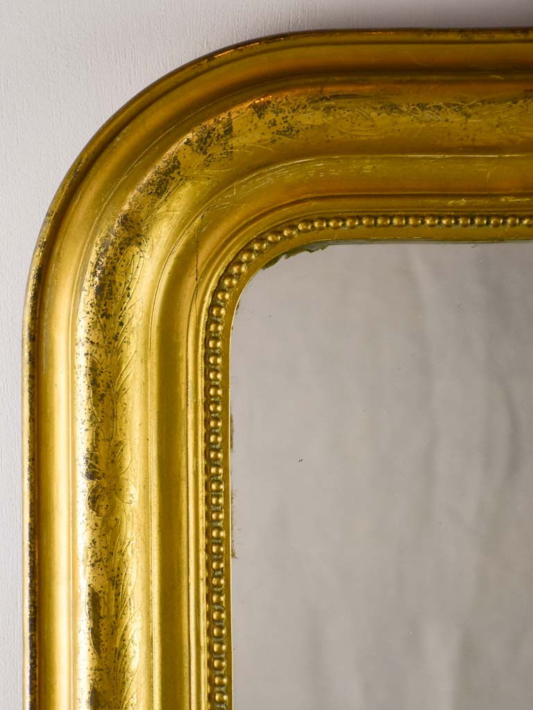 Large gilt Louis Philippe mirror with running pearl 28¾"43"