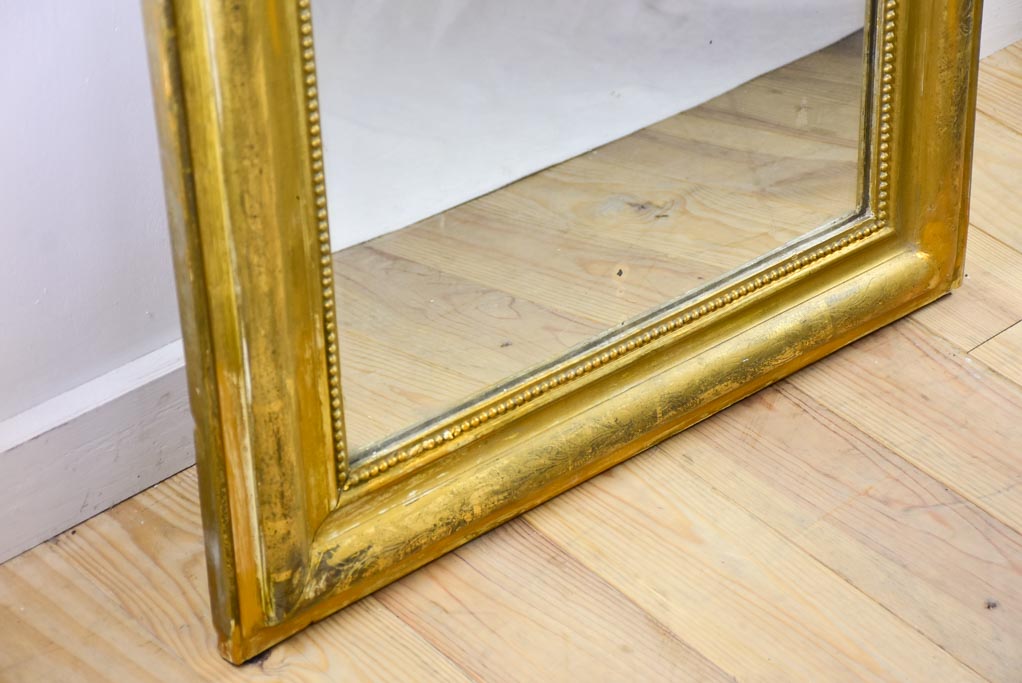 Large gilt Louis Philippe mirror with running pearl 28¾"43"