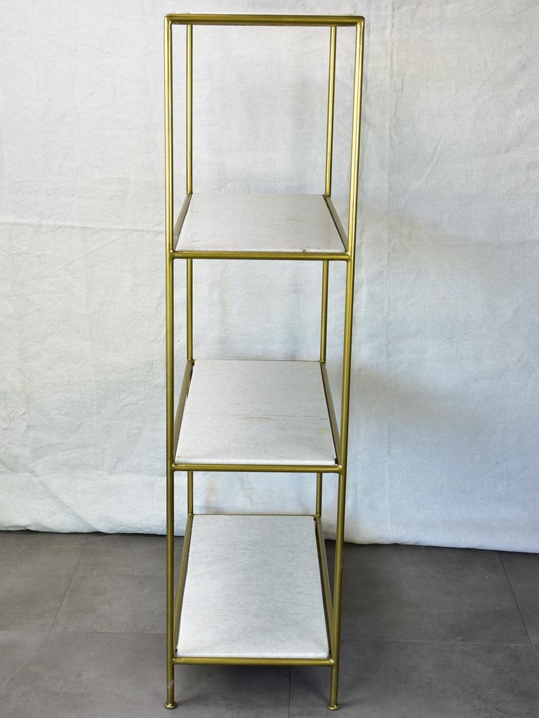 1970's four-tier display stand - marble and metal 45¼" x  11½" x 23¾"