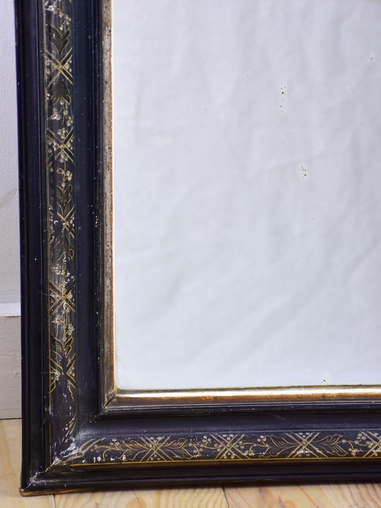 Napoleon III mirror with black decorative frame 22"x 29½"