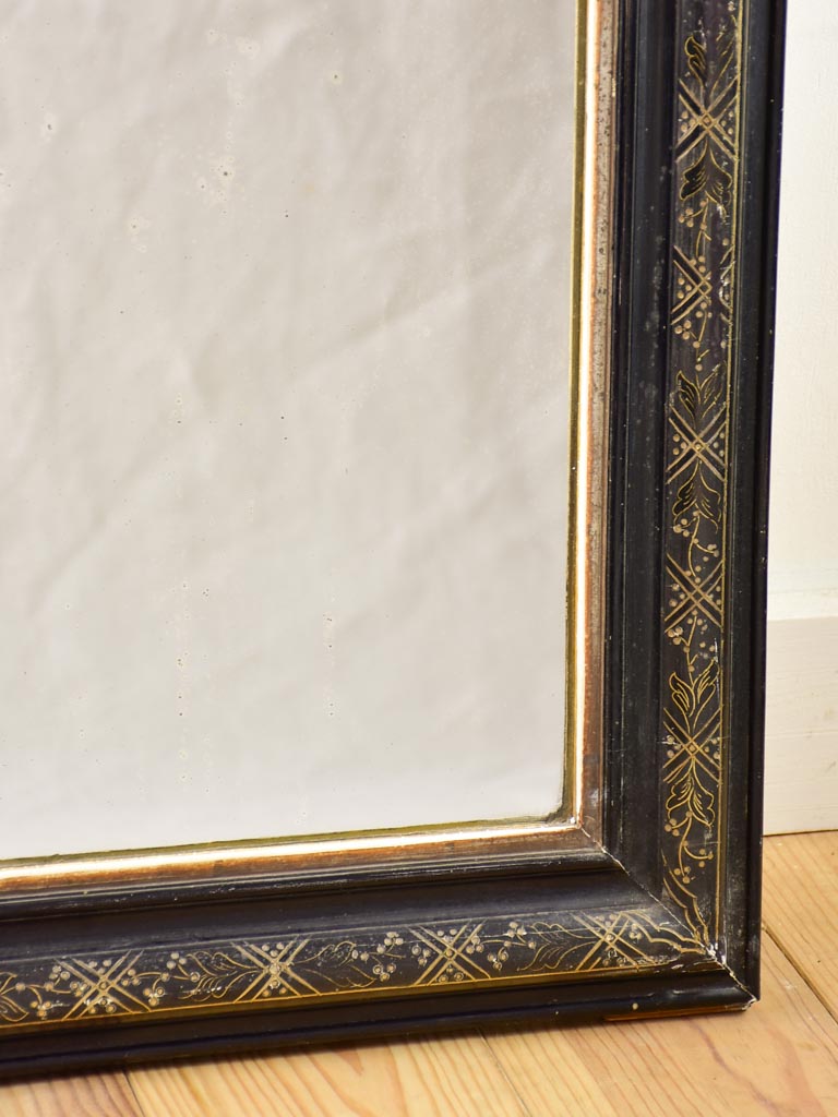 Napoleon III mirror with black decorative frame 22"x 29½"