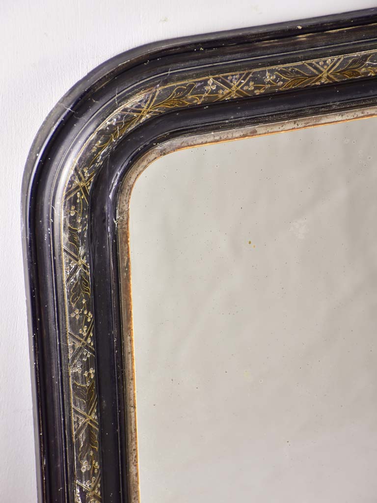 Napoleon III mirror with black decorative frame 22"x 29½"