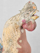 1950s sculpture of a rooster w/ polychrome patina 19¾"